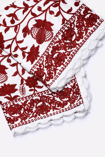White Embroidered Shawl
