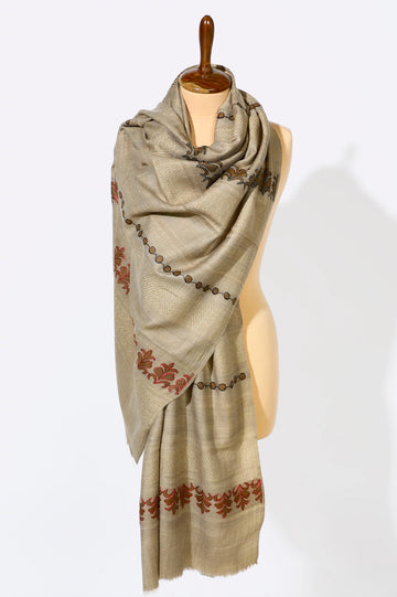 Beige Embroidered Shawl