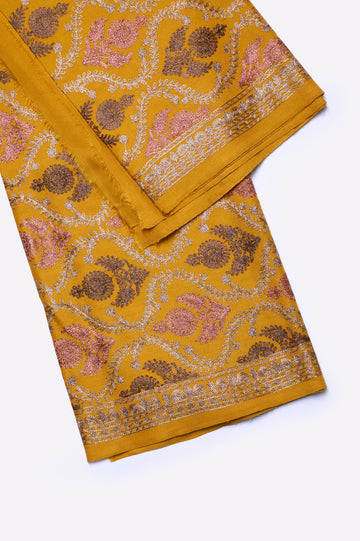 Mustard Embroidered Shawl