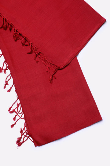 Woolen Maroon Plain Shawl