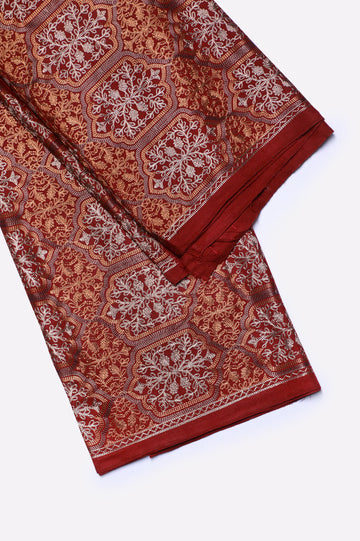 Maroon Embroidered Shawl