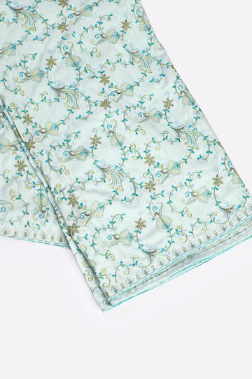 Turquoise Embroidered Shawl