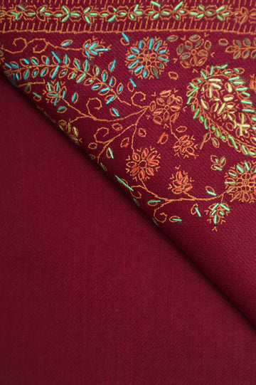 Hand Embroidered Shawl-Dark Pink