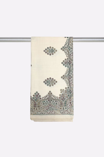 Hand Embroidered Shawl-Beige