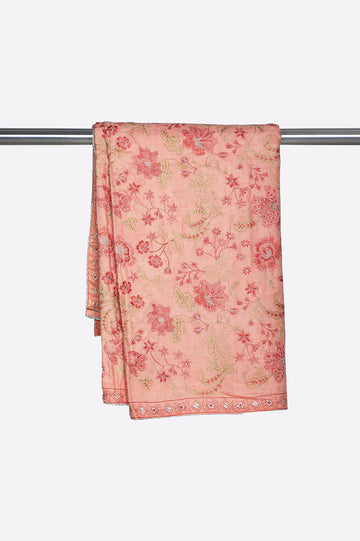 Peach Embroidered Shawl
