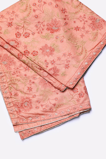 Peach Embroidered Shawl
