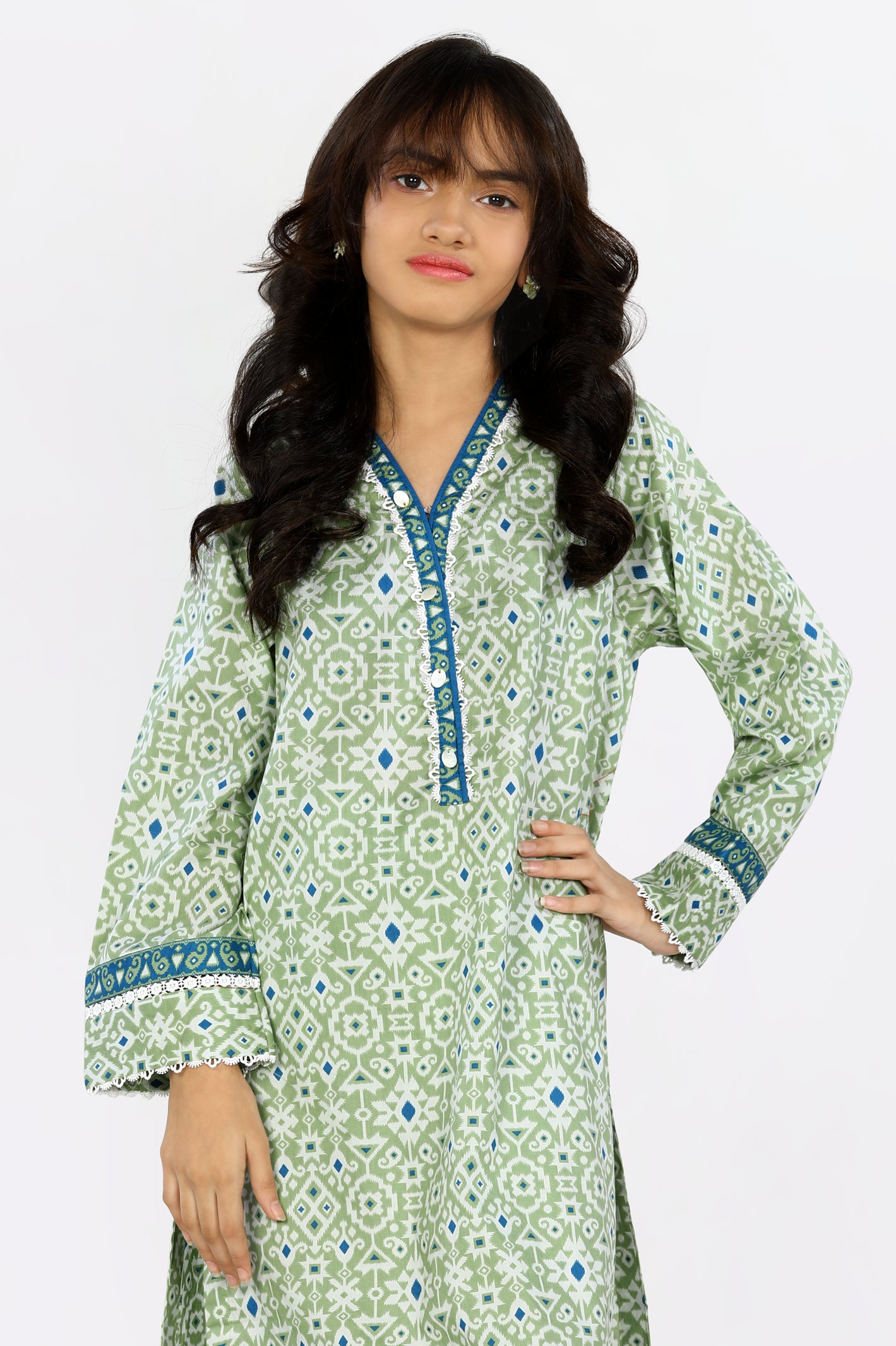 Lawn Green Teens 2PC Suit From Diners