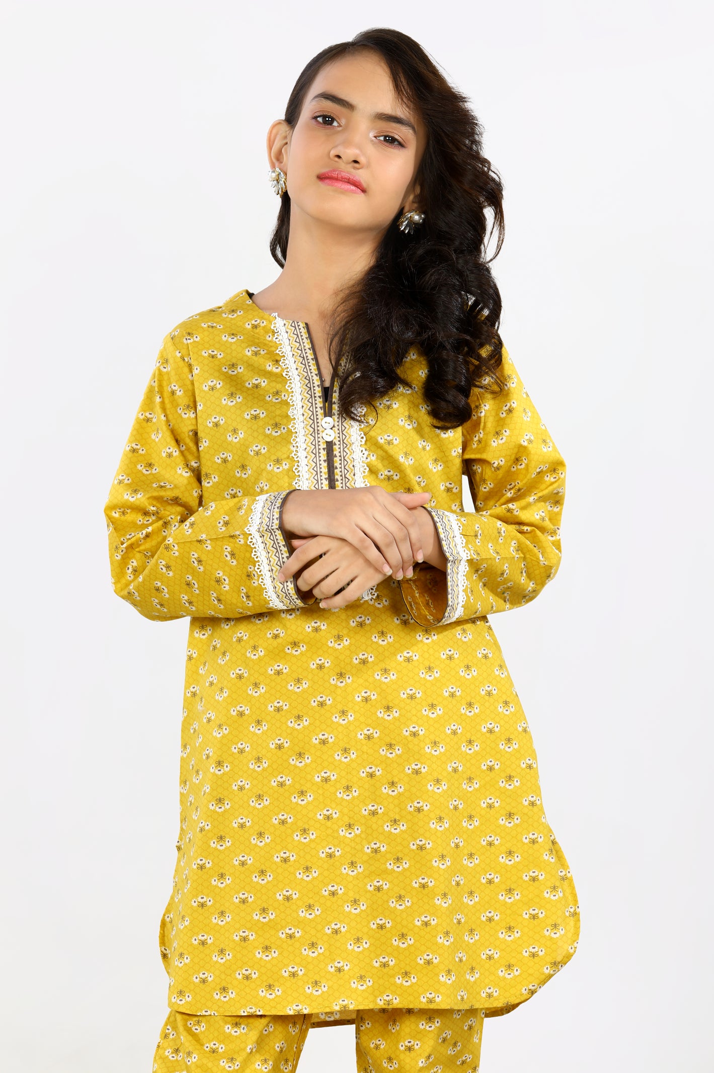 Lawn Mustard Teens 2PC Suit From Diners