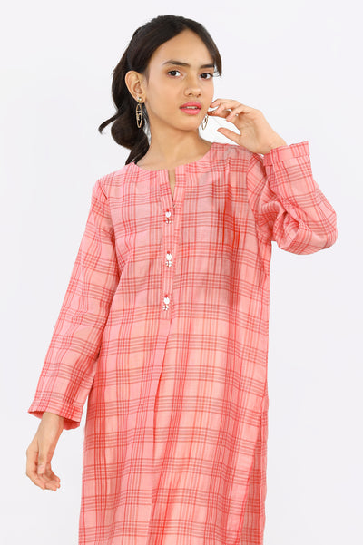 Lawn Red Teens Kurti From Diners