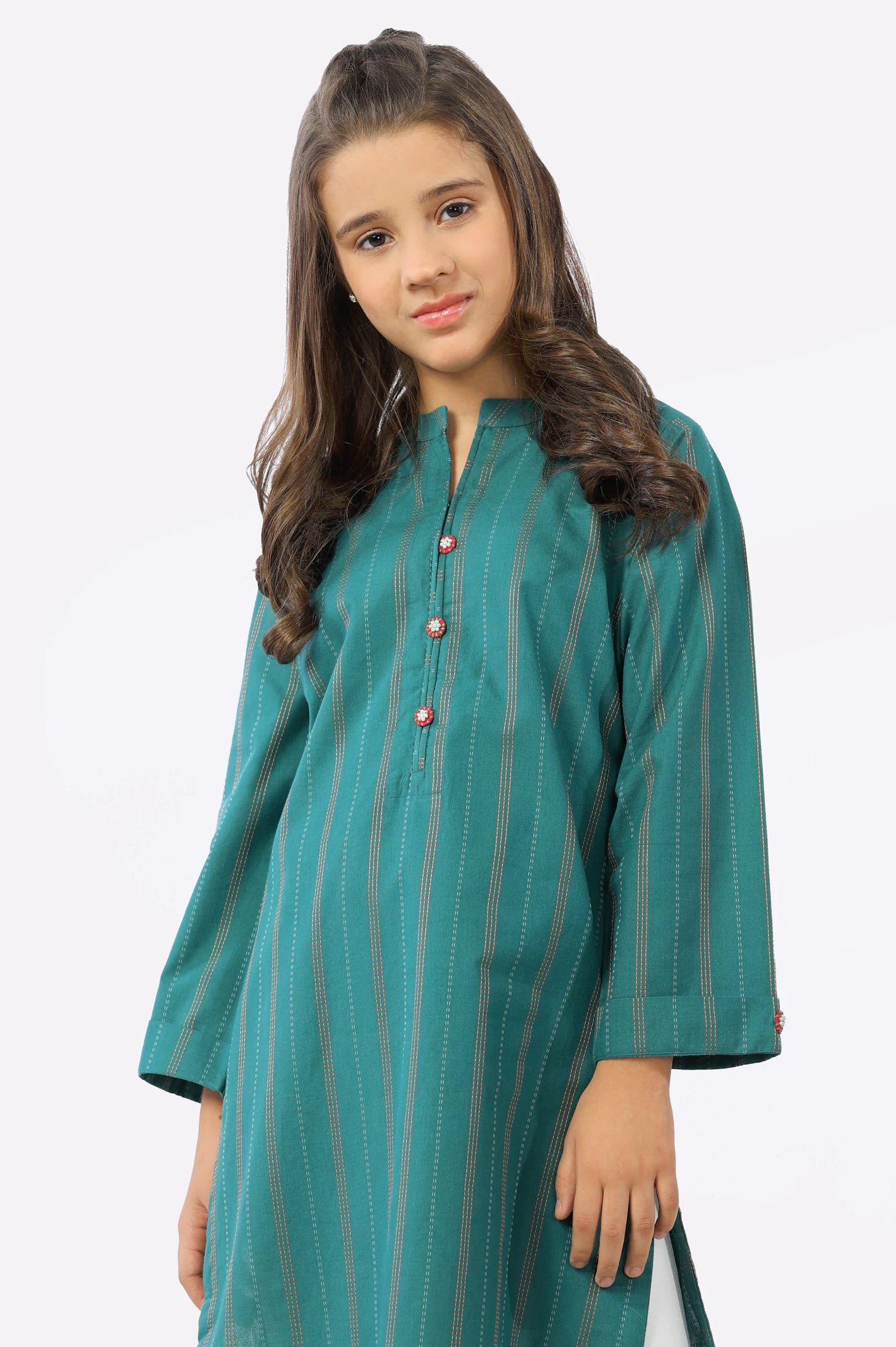 Green Dobby Teens Kurti From Diners