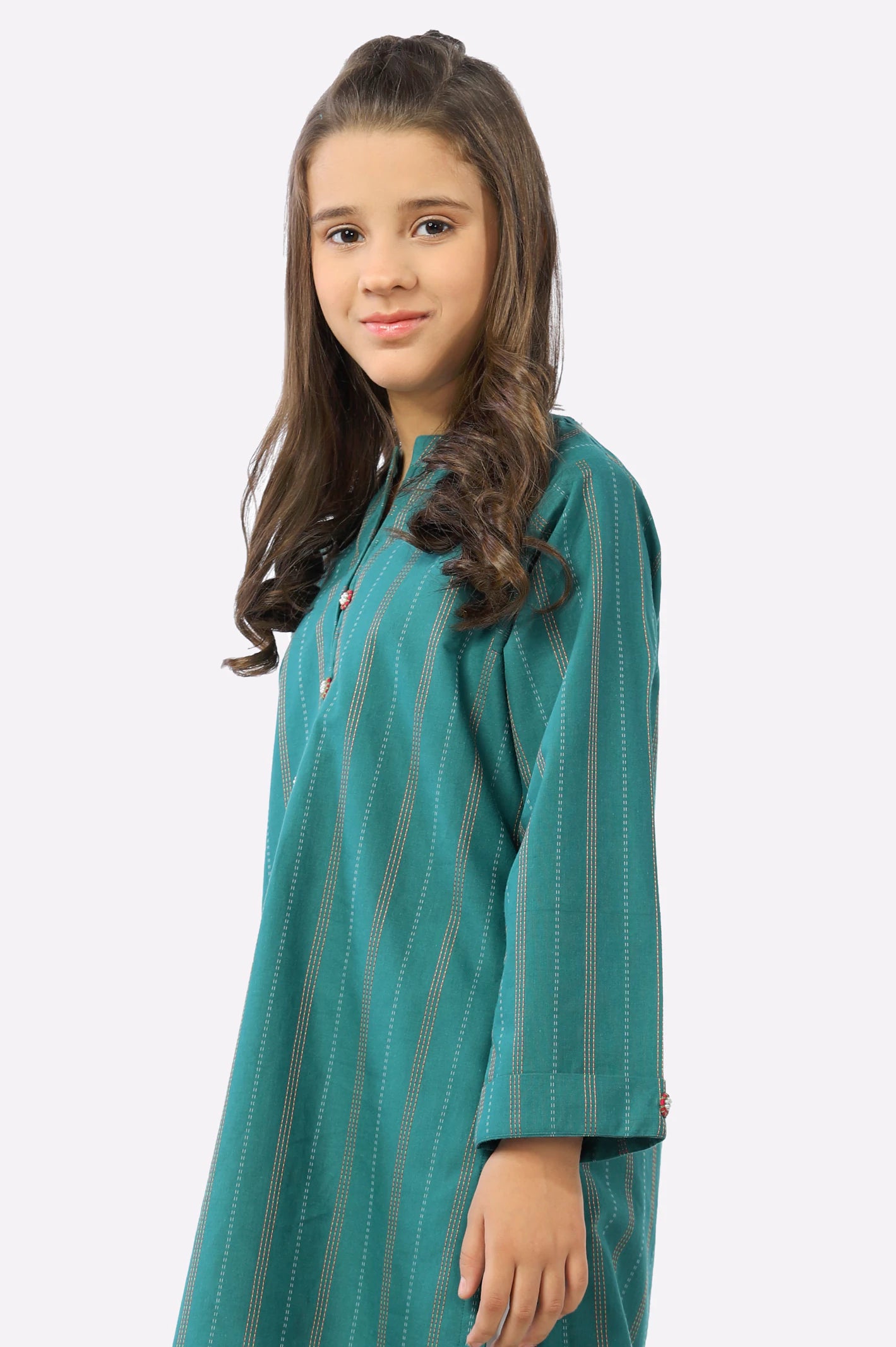 Green Dobby Teens Kurti From Diners