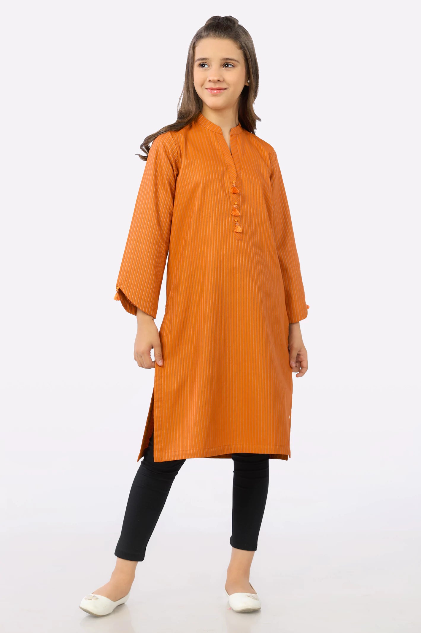 Orange Dobby Teens Kurti From Diners