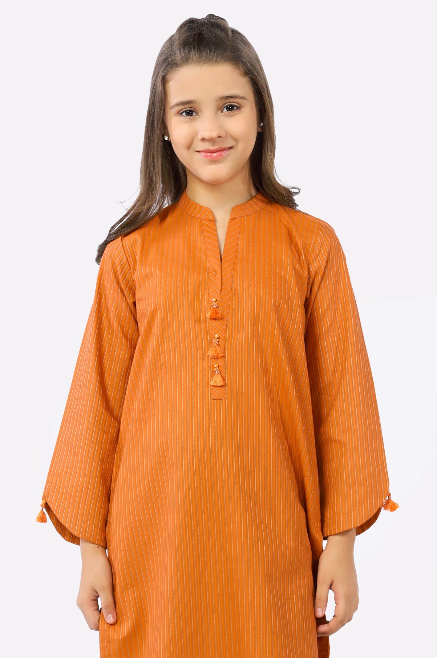 Orange Dobby Teens Kurti From Diners