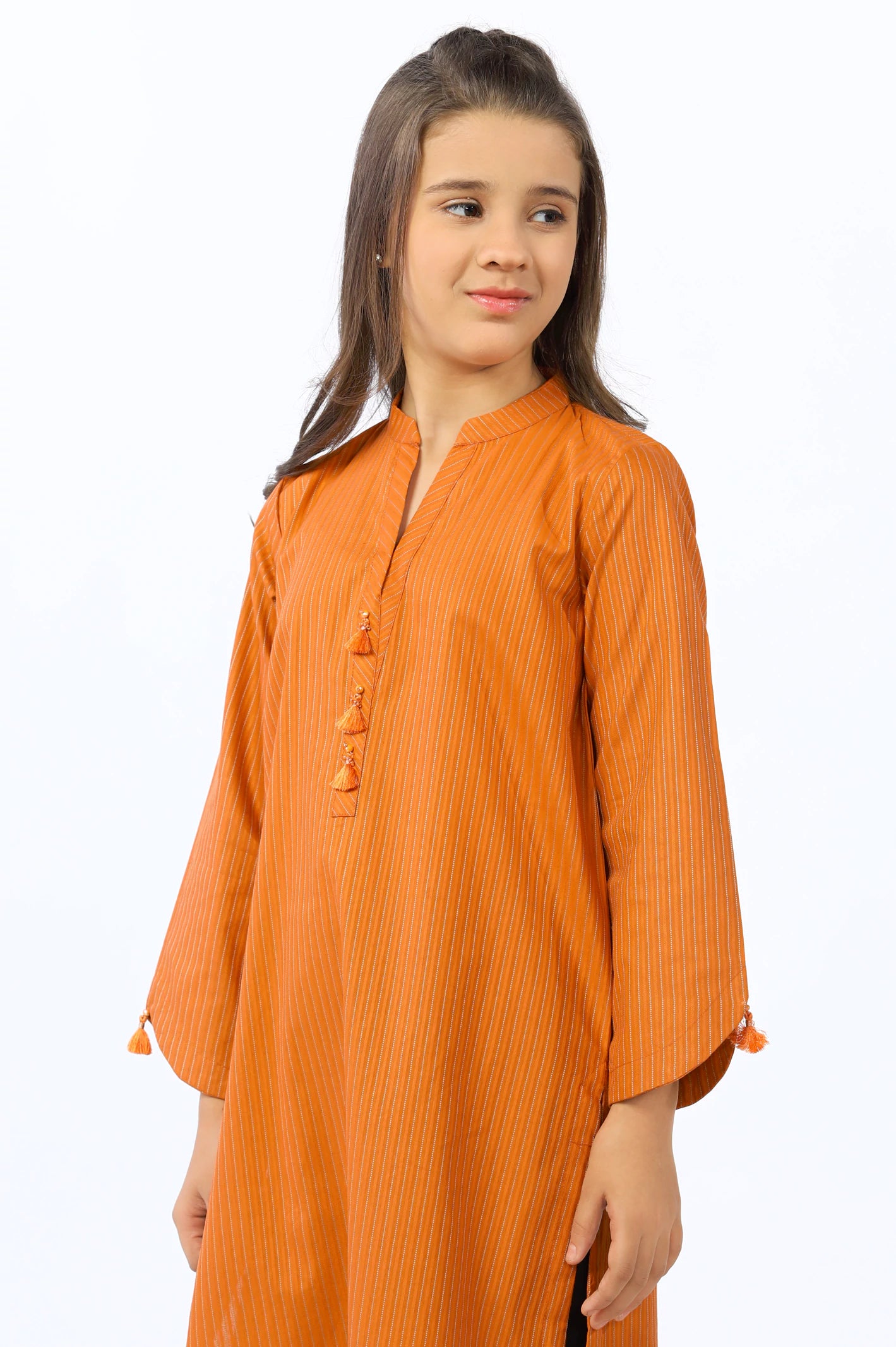 Orange Dobby Teens Kurti From Diners