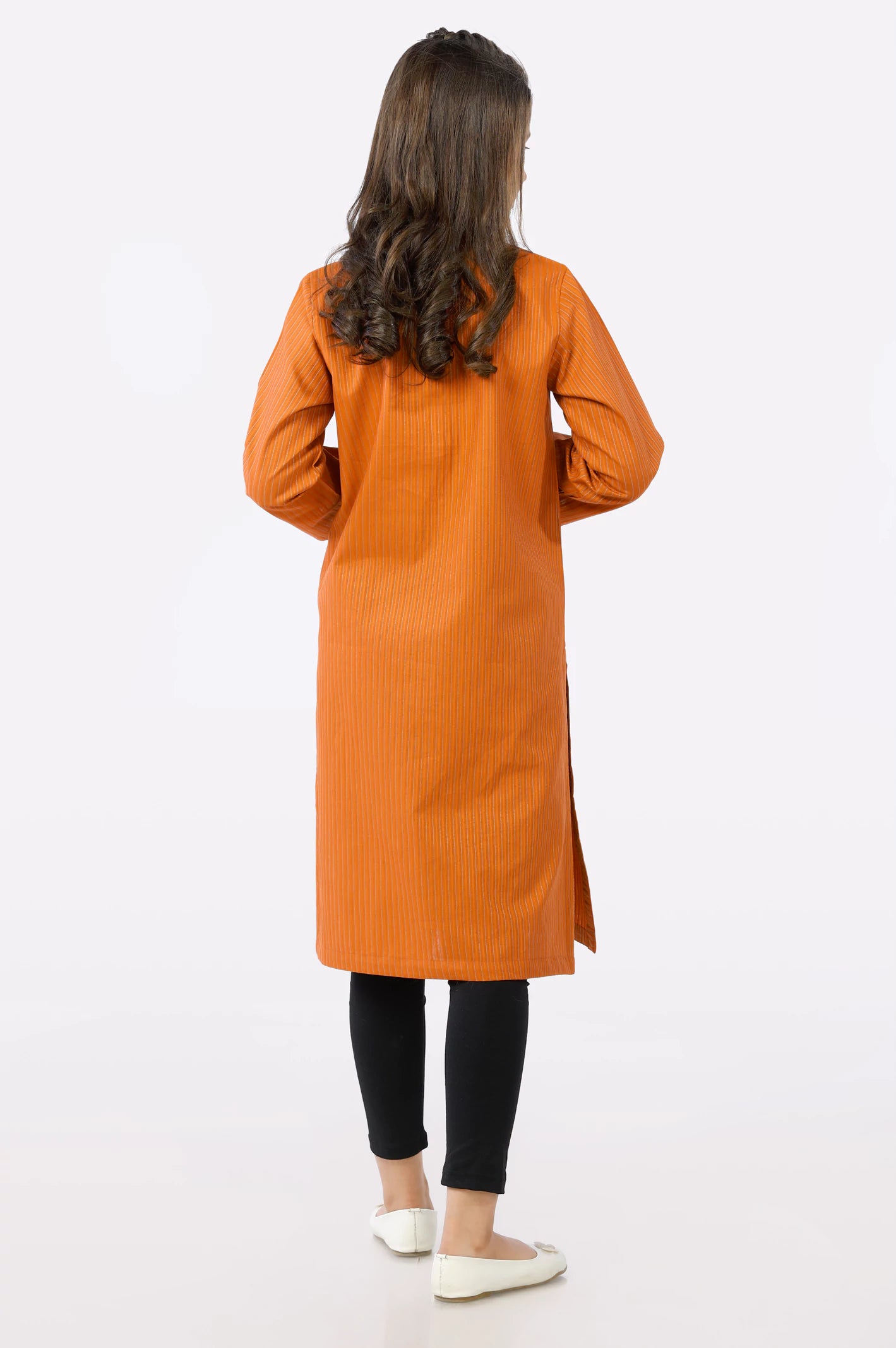 Orange Dobby Teens Kurti From Diners