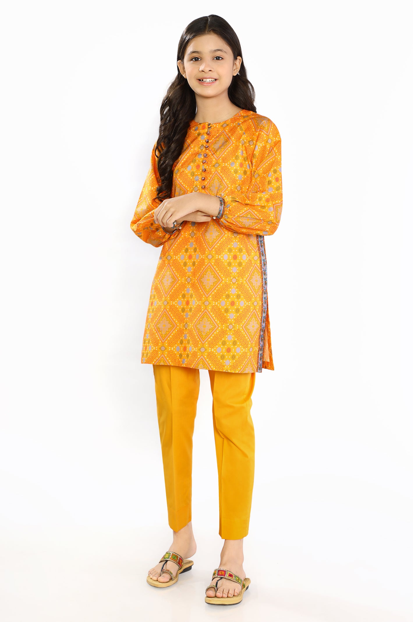 Lawn Orange Teens 2PC Suit From Diners