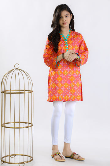 Orange Teens Kurti From Diners
