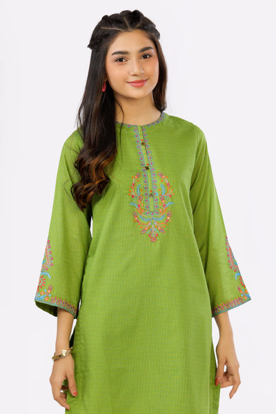 Green Yarn Dyed Teens 2PC Suit From Diners