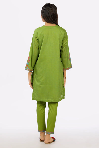 Green Yarn Dyed Teens 2PC Suit From Diners