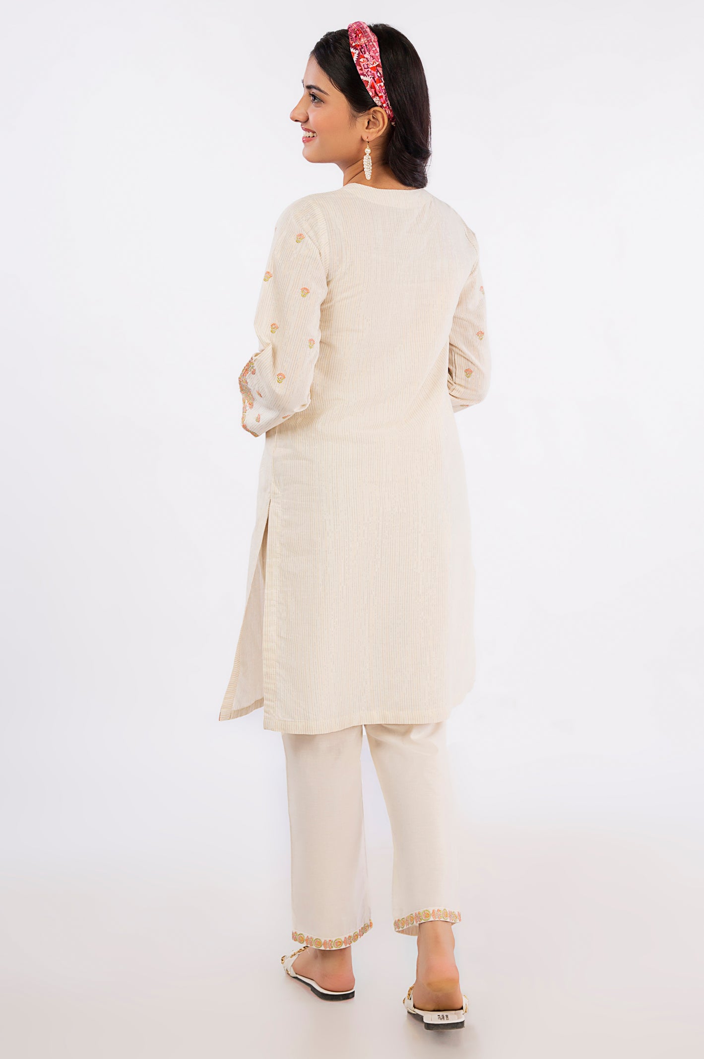 2PC Ivory Embroidered Teens Suit From Diners