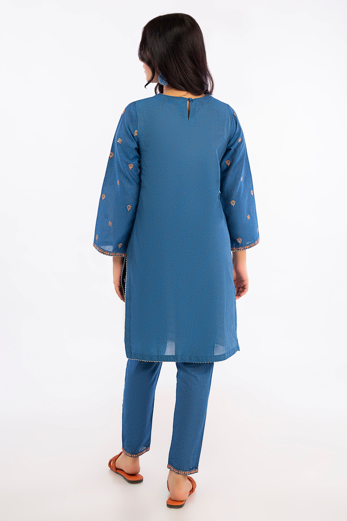 Blue Embroidered Teens 2PC Suit From Diners