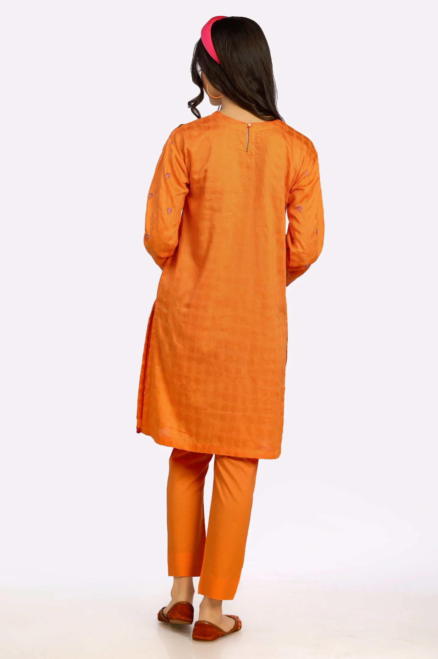 Orange Jacquard Teens 2PC Suit From Diners