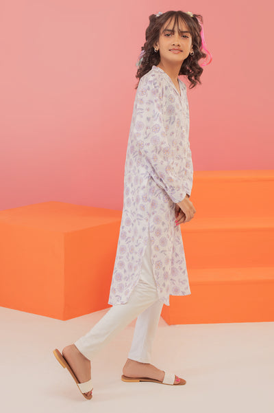 Lilac Printed Teens Kurti From Diners