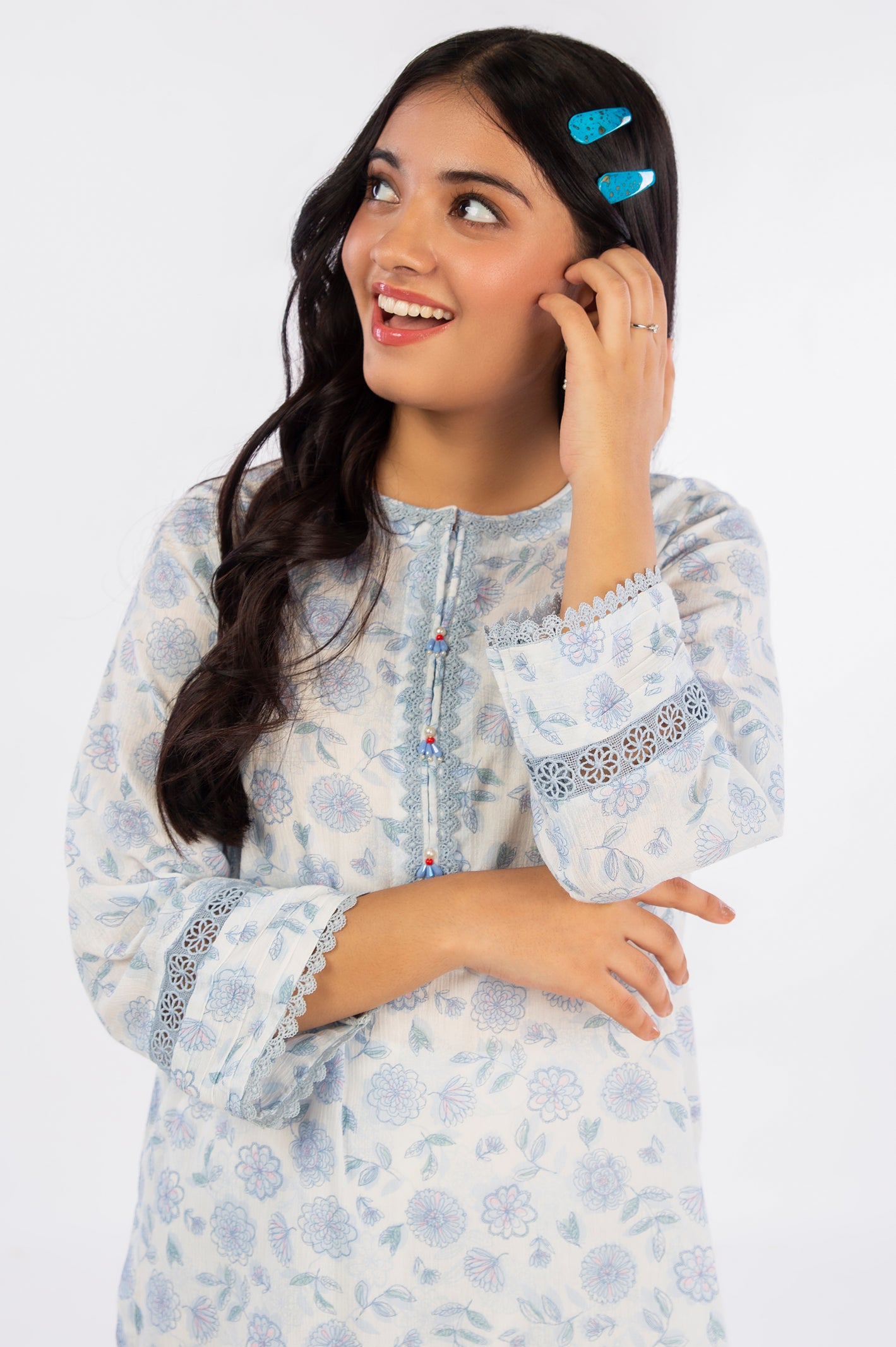 Blue Printed Teens 2PC Suit From Diners