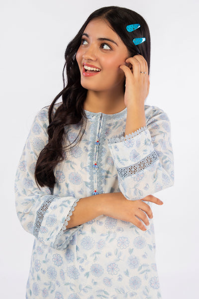 Blue Printed Teens 2PC Suit From Diners