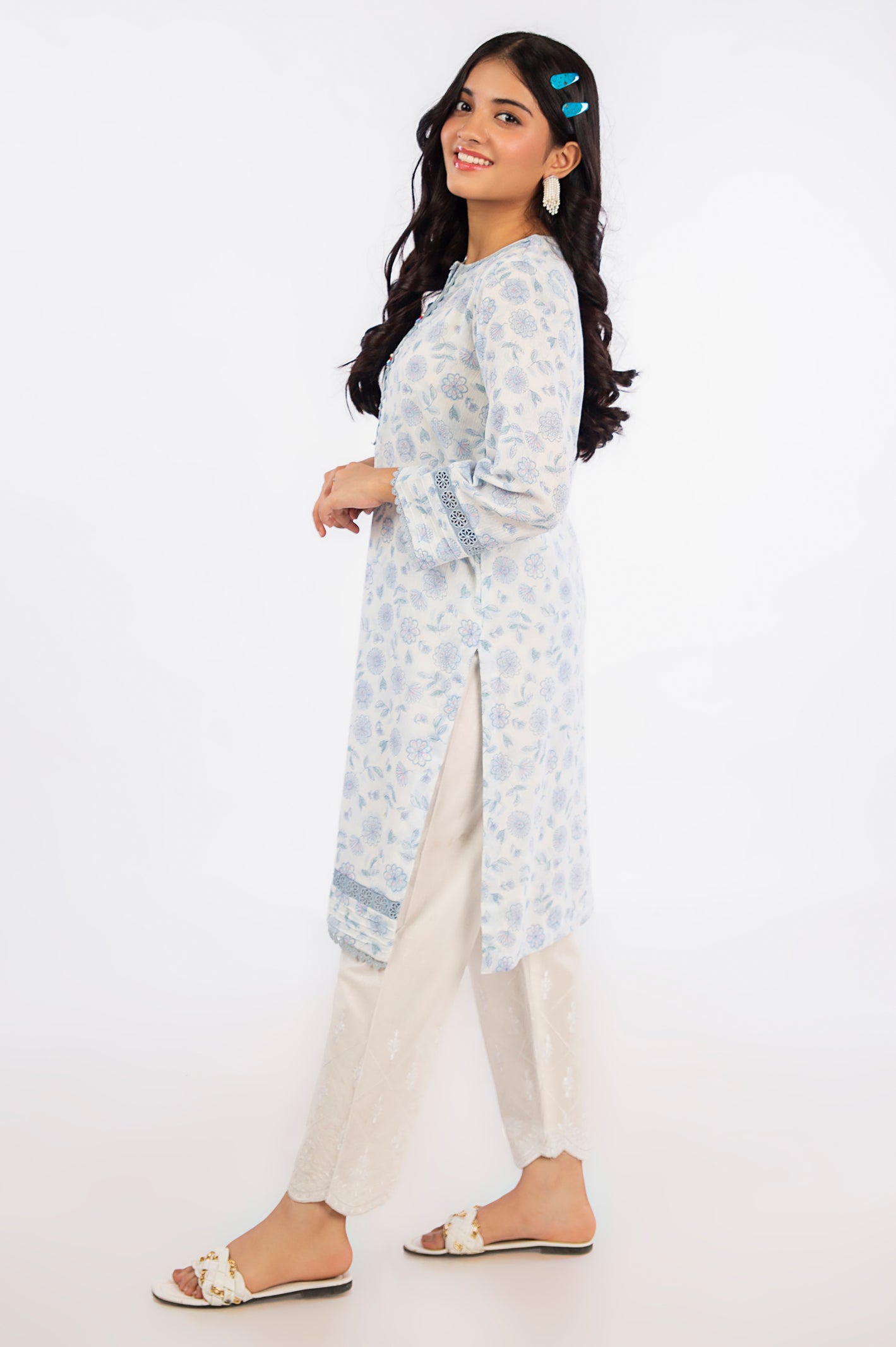 Blue Printed Teens 2PC Suit From Diners