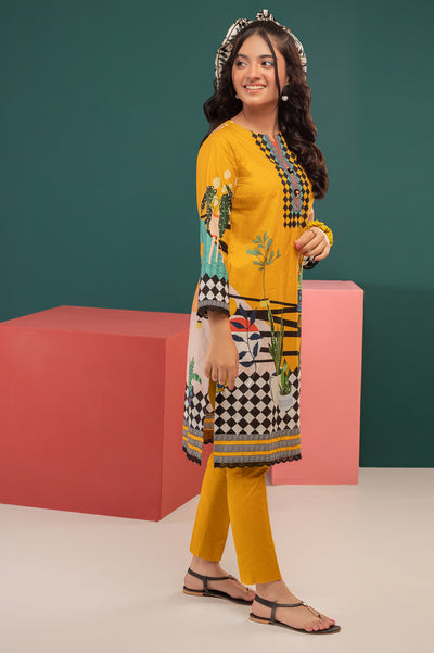 Mustard Printed Teens 2PC Suit From Diners