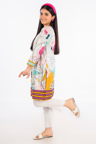 Grey Printed Teens Kurti From Diners