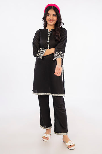 Embroidered Black Teens 2PC Suit From Diners