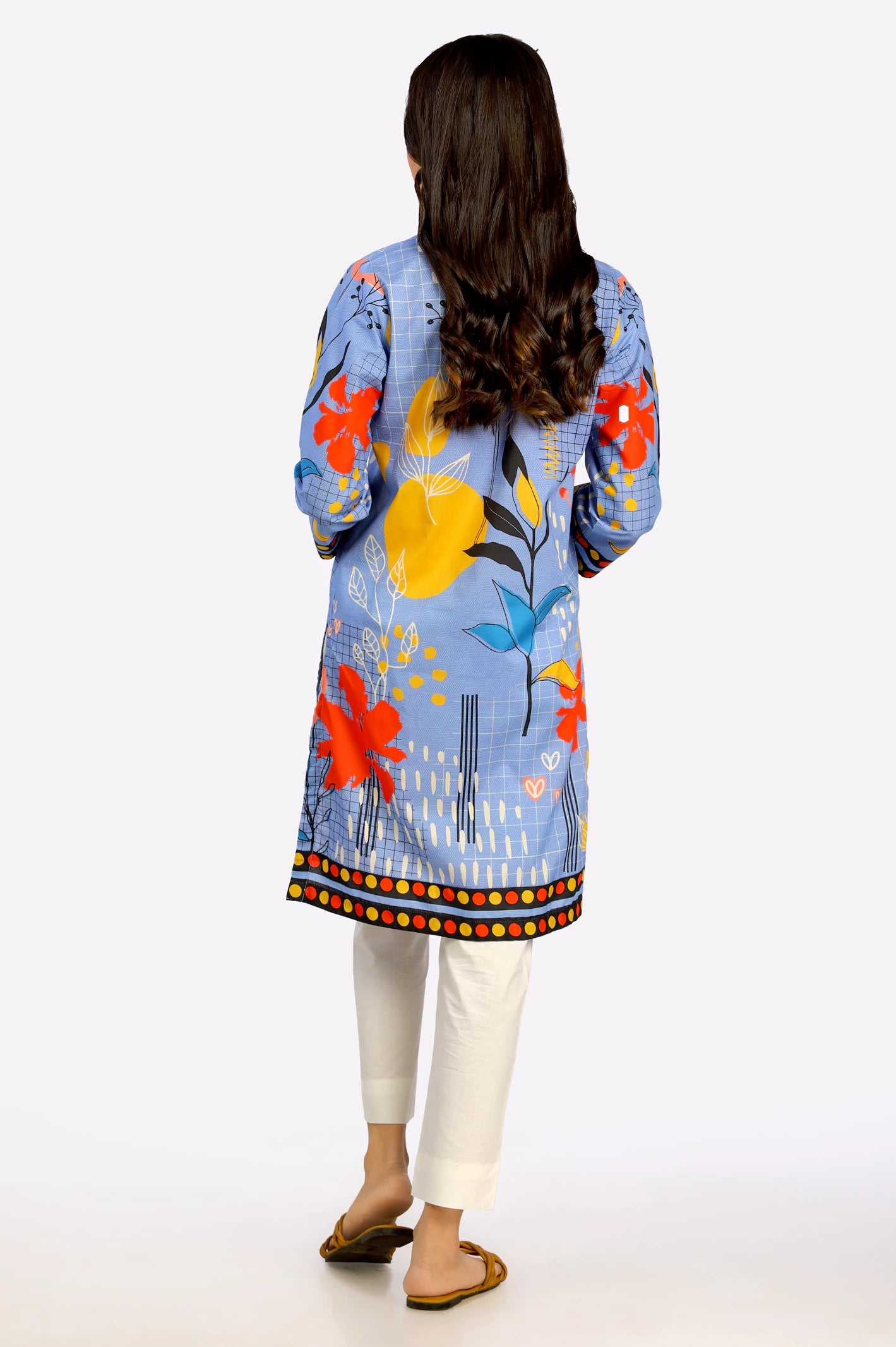 Blue Cambric Teens Printed Kurti From Diners