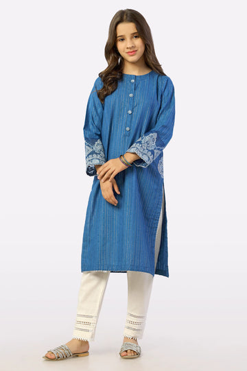 Blue Embroidered Kurti