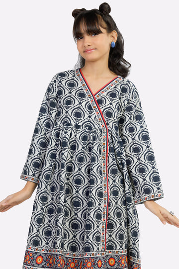Black Printed Teens Kurti