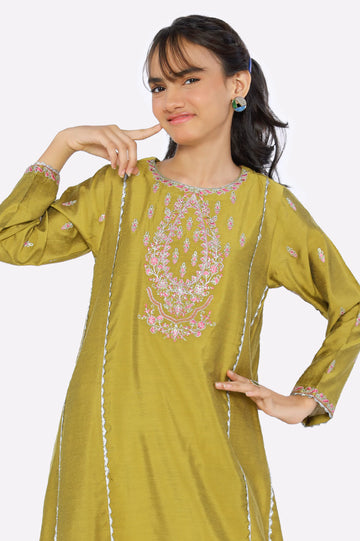 Mustard Embroidered Teens 2PC