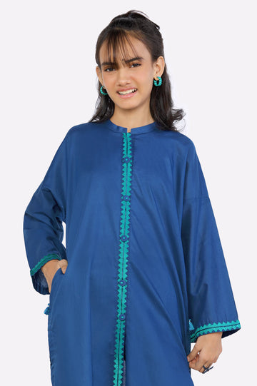 Navy Blue Embroidered Teens Kurti