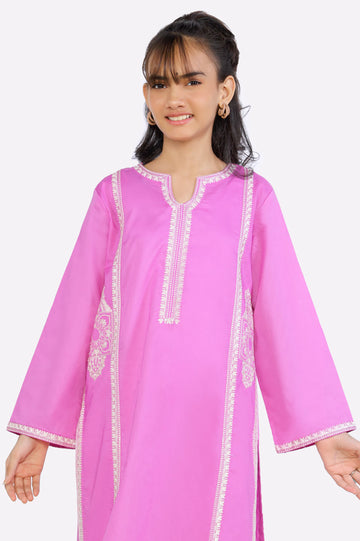 Pink Embroidered Teens Kurti