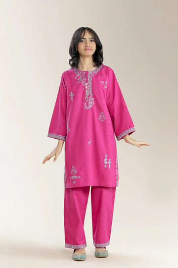 Embroidered Khaddar Magenta Teens 2PC