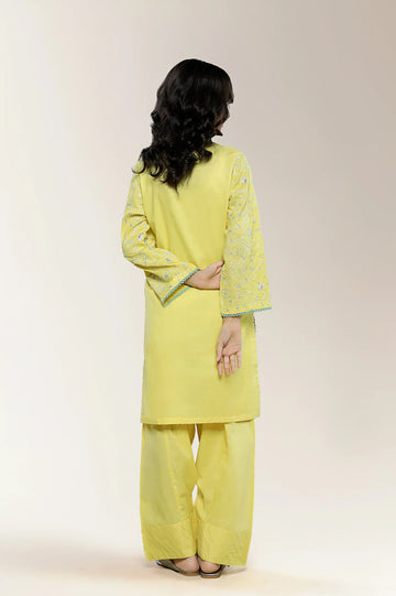 Embroidered Yellow Teens 2PC