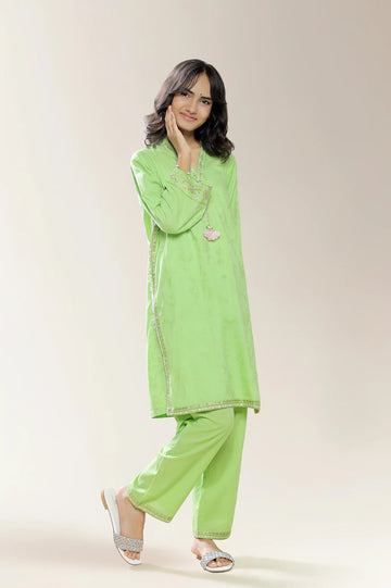 Embroidered Green Teens 2PC