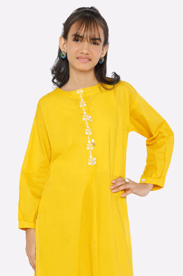 Yellow Embroidered Teens 2PC