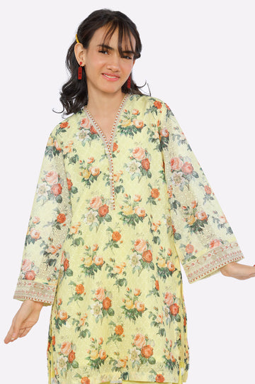 Yellow Printed Teens 2PC