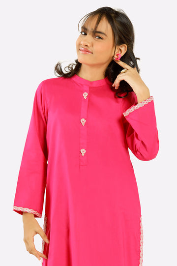 Pink Embroidered Teens 2PC