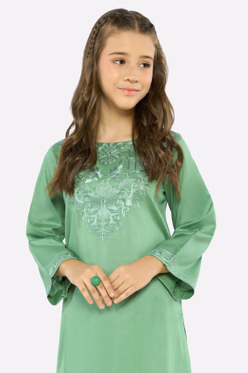 Green Embroidered Teens 2PC