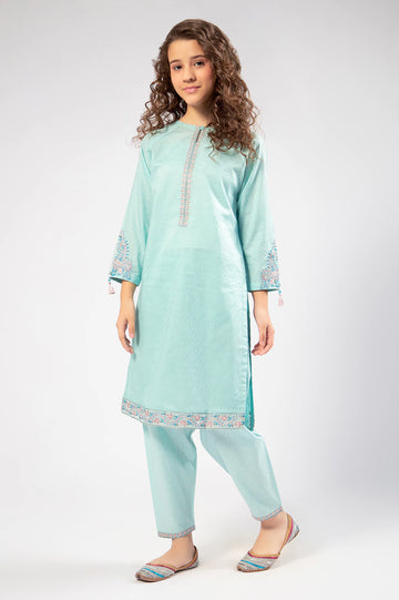 Light Blue Embroidered Teens 2PC