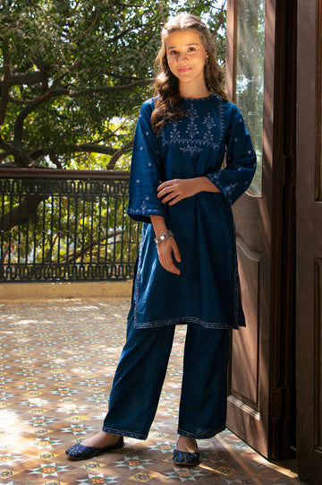 Blue Embroidered Teens 2PC
