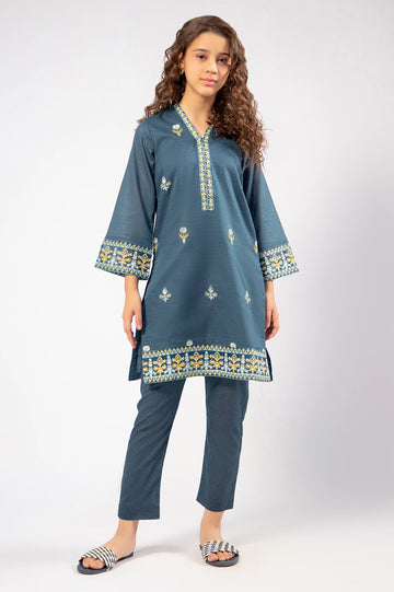 Blue Embroidered Teens 2PC