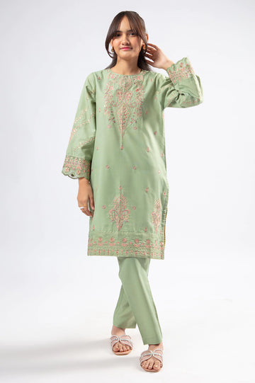 Green Embroidered Teens 2PC